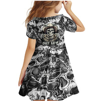 Skull Cowboy Family Matching Mermaid Dress and Hawaiian Shirt Out Law - Wonder Print Shop