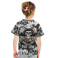 Skull Cowboy Kid T Shirt Out Law - Wonder Print Shop