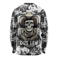 Skull Cowboy Long Sleeve Shirt Out Law - Wonder Print Shop