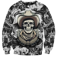 Skull Cowboy Sweatshirt Out Law - Wonder Print Shop