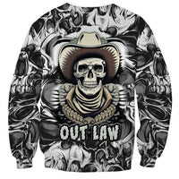 Skull Cowboy Sweatshirt Out Law - Wonder Print Shop