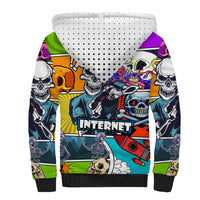 Comic Skull Sherpa Hoodie Pop Art Cartoon Skull Funny - Wonder Print Shop