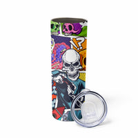 Comic Skull Skinny Tumbler Pop Art Cartoon Skull Funny - Wonder Print Shop