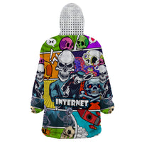 Comic Skull Wearable Blanket Hoodie Pop Art Cartoon Skull Funny - Wonder Print Shop