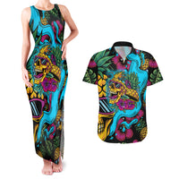 Pineapple Skull Couples Matching Tank Maxi Dress and Hawaiian Shirt Sumer Time - Wonder Print Shop