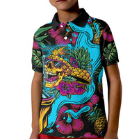 Pineapple Skull Kid Polo Shirt Sumer Time - Wonder Print Shop