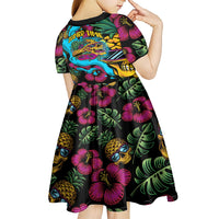 Pineapple Skull Kid Short Sleeve Dress Sumer Time - Wonder Print Shop