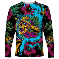 Pineapple Skull Long Sleeve Shirt Sumer Time - Wonder Print Shop
