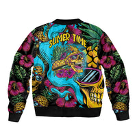 Pineapple Skull Sleeve Zip Bomber Jacket Sumer Time - Wonder Print Shop