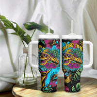 Pineapple Skull Tumbler With Handle Sumer Time - Wonder Print Shop