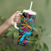 Pineapple Skull Tumbler With Handle Sumer Time - Wonder Print Shop