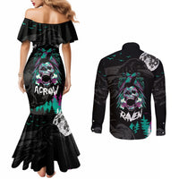 crow-skull-couples-matching-mermaid-dress-and-long-sleeve-button-shirts-my-mascot-is-the-a-crow