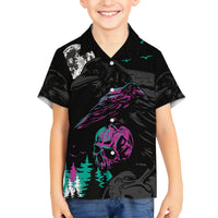 Crow Skull Family Matching Mermaid Dress and Hawaiian Shirt My Mascot Is The A Crow - Wonder Print Shop