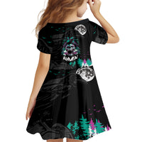 Crow Skull Kid Short Sleeve Dress My Mascot Is The A Crow - Wonder Print Shop