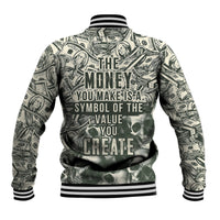 Skull Money Baseball Jacket The Money You Make Is A Symbol - Wonder Print Shop