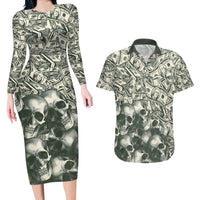Skull Money Couples Matching Long Sleeve Bodycon Dress and Hawaiian Shirt The Money You Make Is A Symbol - Wonder Print Shop