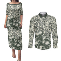 Skull Money Couples Matching Puletasi Dress and Long Sleeve Button Shirts The Money You Make Is A Symbol - Wonder Print Shop