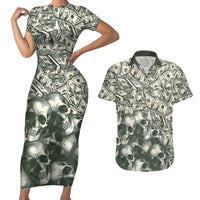 Skull Money Couples Matching Short Sleeve Bodycon Dress and Hawaiian Shirt The Money You Make Is A Symbol - Wonder Print Shop