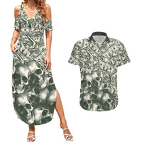Skull Money Couples Matching Summer Maxi Dress and Hawaiian Shirt The Money You Make Is A Symbol - Wonder Print Shop