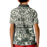 Skull Money Kid Polo Shirt The Money You Make Is A Symbol - Wonder Print Shop
