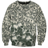 Skull Money Sweatshirt The Money You Make Is A Symbol - Wonder Print Shop