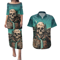 Skull Hunt Couples Matching Puletasi Dress and Hawaiian Shirt The Best Kine Of Raiser A Hunting - Wonder Print Shop