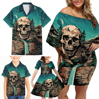 Skull Hunt Family Matching Off Shoulder Short Dress and Hawaiian Shirt The Best Kine Of Raiser A Hunting - Wonder Print Shop