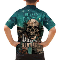 Skull Hunt Family Matching Short Sleeve Bodycon Dress and Hawaiian Shirt The Best Kine Of Raiser A Hunting - Wonder Print Shop