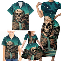 Skull Hunt Family Matching Short Sleeve Bodycon Dress and Hawaiian Shirt The Best Kine Of Raiser A Hunting - Wonder Print Shop