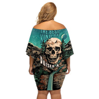 Skull Hunt Off Shoulder Short Dress The Best Kine Of Raiser A Hunting - Wonder Print Shop