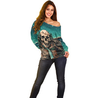 Skull Hunt Off Shoulder Sweater The Best Kine Of Raiser A Hunting - Wonder Print Shop