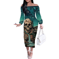 Skull Hunt Off The Shoulder Long Sleeve Dress The Best Kine Of Raiser A Hunting - Wonder Print Shop