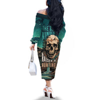 Skull Hunt Off The Shoulder Long Sleeve Dress The Best Kine Of Raiser A Hunting - Wonder Print Shop