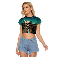 Skull Hunt Raglan Cropped T Shirt The Best Kine Of Raiser A Hunting - Wonder Print Shop