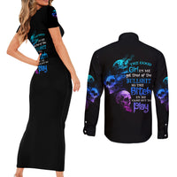 The Good Girl In Me Got Tired Couples Matching Short Sleeve Bodycon Dress and Long Sleeve Button Shirt - Wonder Print Shop