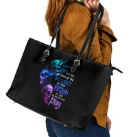 The Good Girl In Me Got Tired Leather Tote Bag - Wonder Print Shop