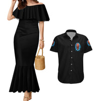 I Can't Go To Hell Thunder Skull Couples Matching Mermaid Dress and Hawaiian Shirt - Wonder Print Shop