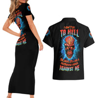 I Can't Go To Hell Thunder Skull Couples Matching Short Sleeve Bodycon Dress and Hawaiian Shirt - Wonder Print Shop