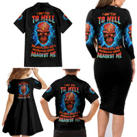 I Can't Go To Hell Thunder Skull Family Matching Long Sleeve Bodycon Dress and Hawaiian Shirt - Wonder Print Shop