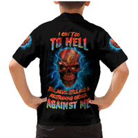 I Can't Go To Hell Thunder Skull Family Matching Mermaid Dress and Hawaiian Shirt - Wonder Print Shop