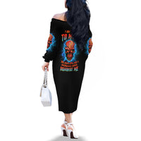 I Can't Go To Hell Thunder Skull Family Matching Off Shoulder Long Sleeve Dress and Hawaiian Shirt - Wonder Print Shop