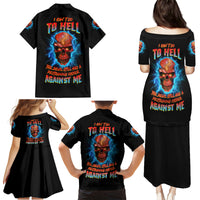 I Can't Go To Hell Thunder Skull Family Matching Puletasi Dress and Hawaiian Shirt - Wonder Print Shop