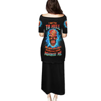 I Can't Go To Hell Thunder Skull Family Matching Puletasi Dress and Hawaiian Shirt - Wonder Print Shop