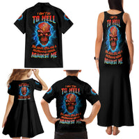 I Can't Go To Hell Thunder Skull Family Matching Tank Maxi Dress and Hawaiian Shirt - Wonder Print Shop