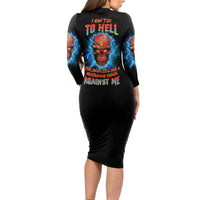 I Can't Go To Hell Thunder Skull Long Sleeve Bodycon Dress - Wonder Print Shop
