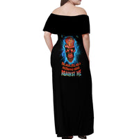 I Can't Go To Hell Thunder Skull Off Shoulder Maxi Dress - Wonder Print Shop