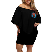 I Can't Go To Hell Thunder Skull Off Shoulder Short Dress - Wonder Print Shop