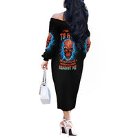 I Can't Go To Hell Thunder Skull Off The Shoulder Long Sleeve Dress - Wonder Print Shop