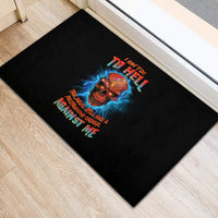 I Can't Go To Hell Thunder Skull Rubber Doormat - Wonder Print Shop