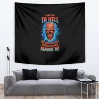 I Can't Go To Hell Thunder Skull Tapestry - Wonder Print Shop